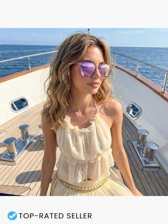 Mirrored Polarized Sunglasses Oversized Square Beach Eyewear UV400 Protection main image 5